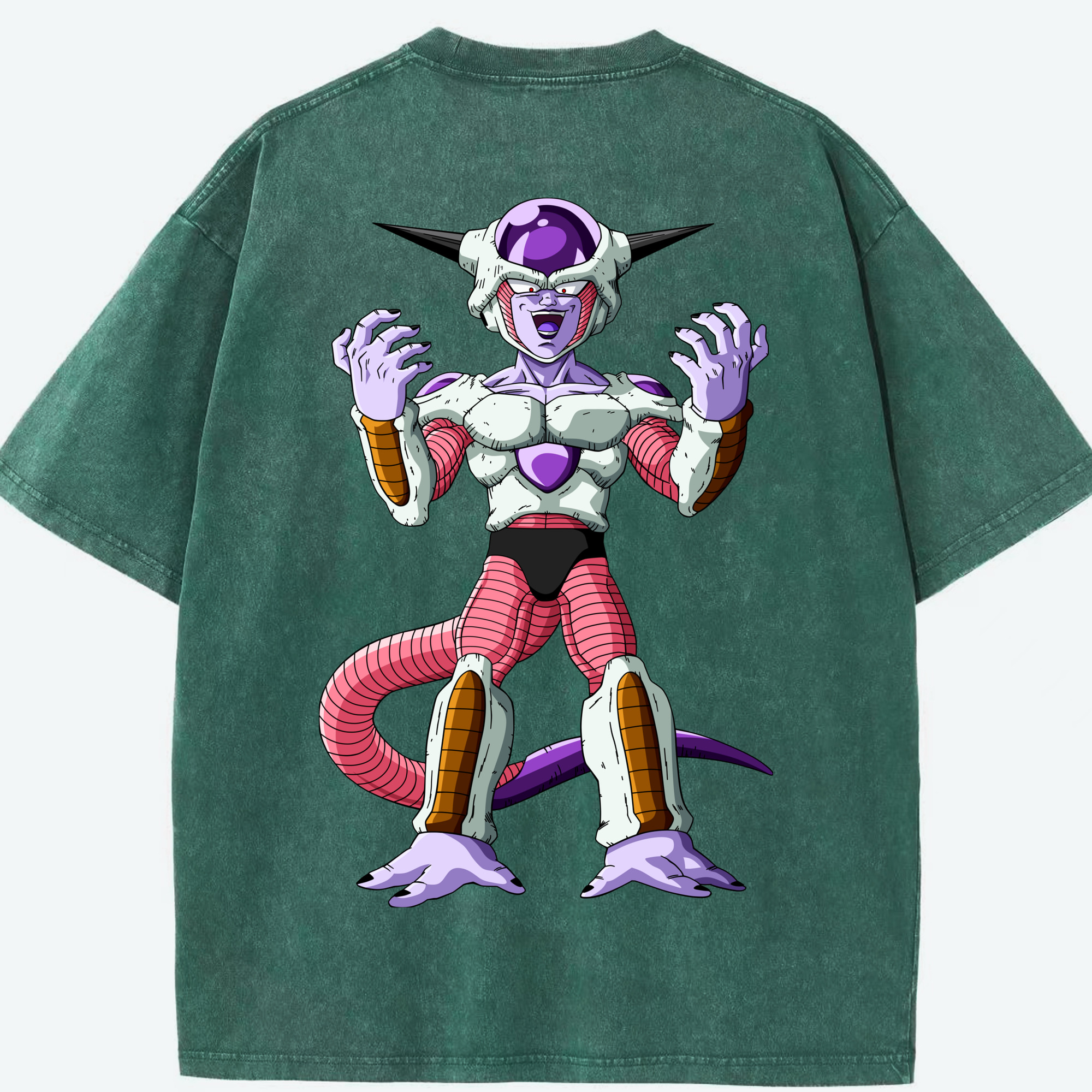 （画像用） ドラゴンボール フリーザ DRAGON BALL Frieza 綿100% ヴィンテージ風 半袖Tシャツ（背面プリント）